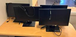 4 - DELL 22in Flat Panel Monitors, Model E2216Hf mfg. 2016