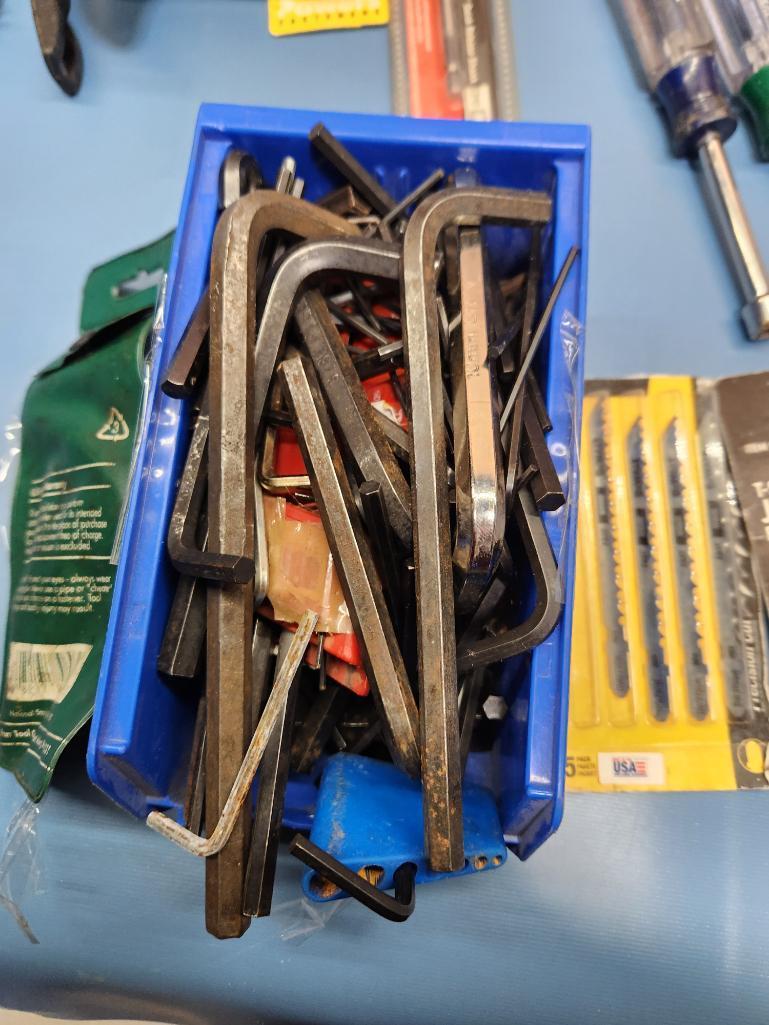 Large Group of Tools, Nut Drivers, New Tools, Razor Blade Knives, Bits, See Images