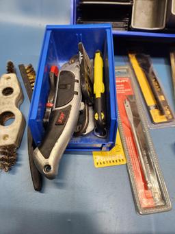 Large Group of Tools, Nut Drivers, New Tools, Razor Blade Knives, Bits, See Images