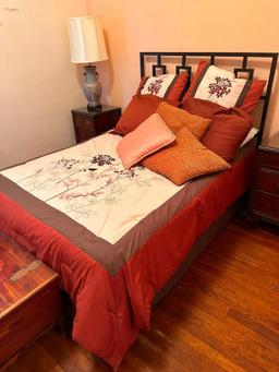 Full-Size Bed, Bedding, Box Spring and Mattress