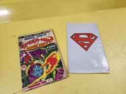 Two Vintage Comic Books, Superman and Spider-Man & Human Torch