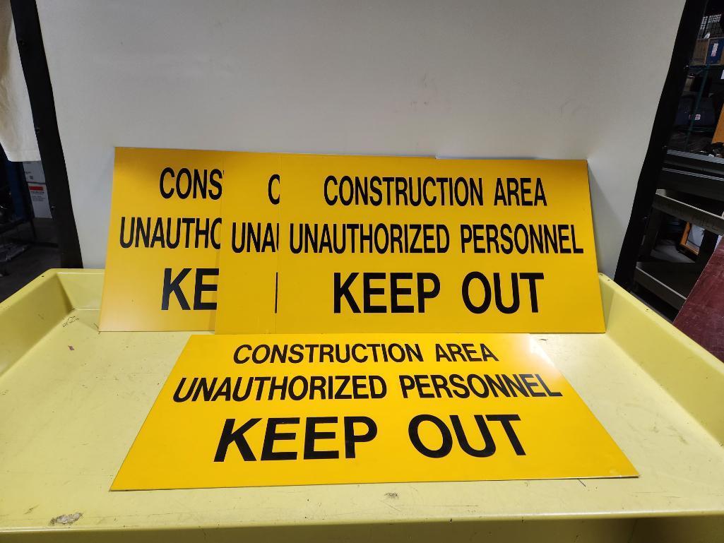 Five Construction Signs, Keep Out