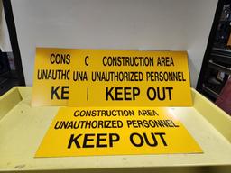 Five Construction Signs, Keep Out