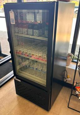 Universal Nolin Commercial Glass Door Merchandising Refrigerator, Working, Very Cold, R134A