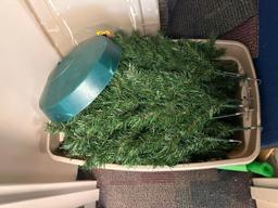 Christmas Tree and Base, Artificial in Tote