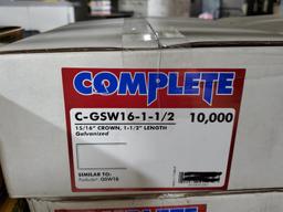 4 Cases, COMPLETE 15/16in Crown 1-1/2in Length Galvanized Staples, 10,000/Case