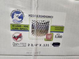 Sealed Case, Hammerstrike Fasteners 5,000ct, 2,500/Spool, 2-3/4in x .131, Smooth Shank, Diamond