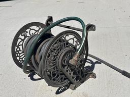 Modern, Retro Iron Hose Reel w/ Hose