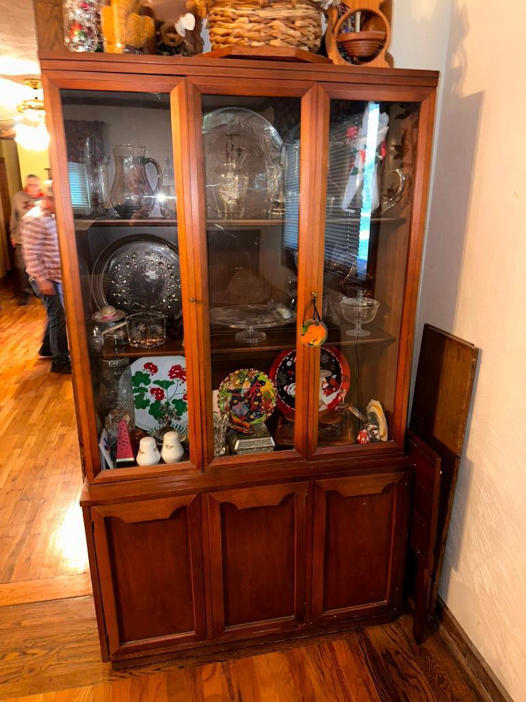 China Cabinet w/ Glass Doors, Lower Storage