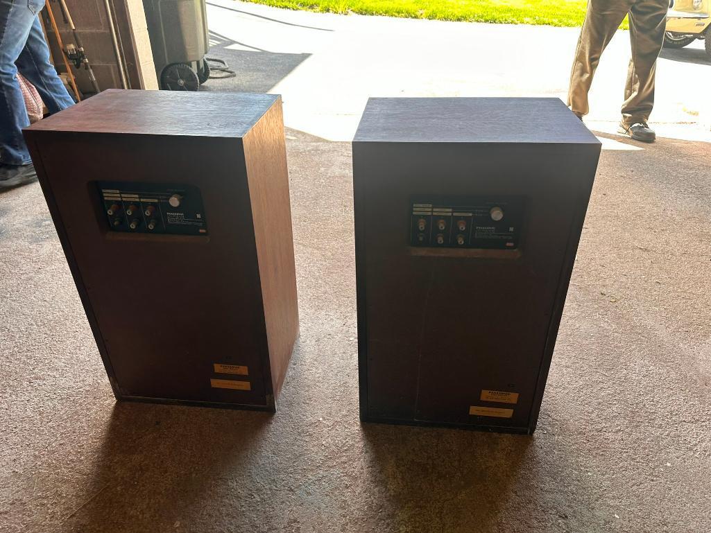 Vintage Panasonic SB-550 3-Way Speaker System, Set of Two, Restoration Needed, No Speaker Grill