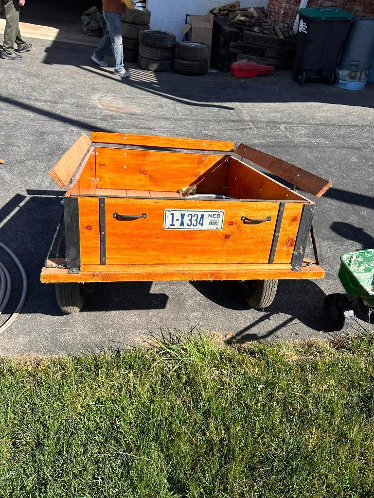 Pull-Behind Wood Wagon on Steel Running Gear