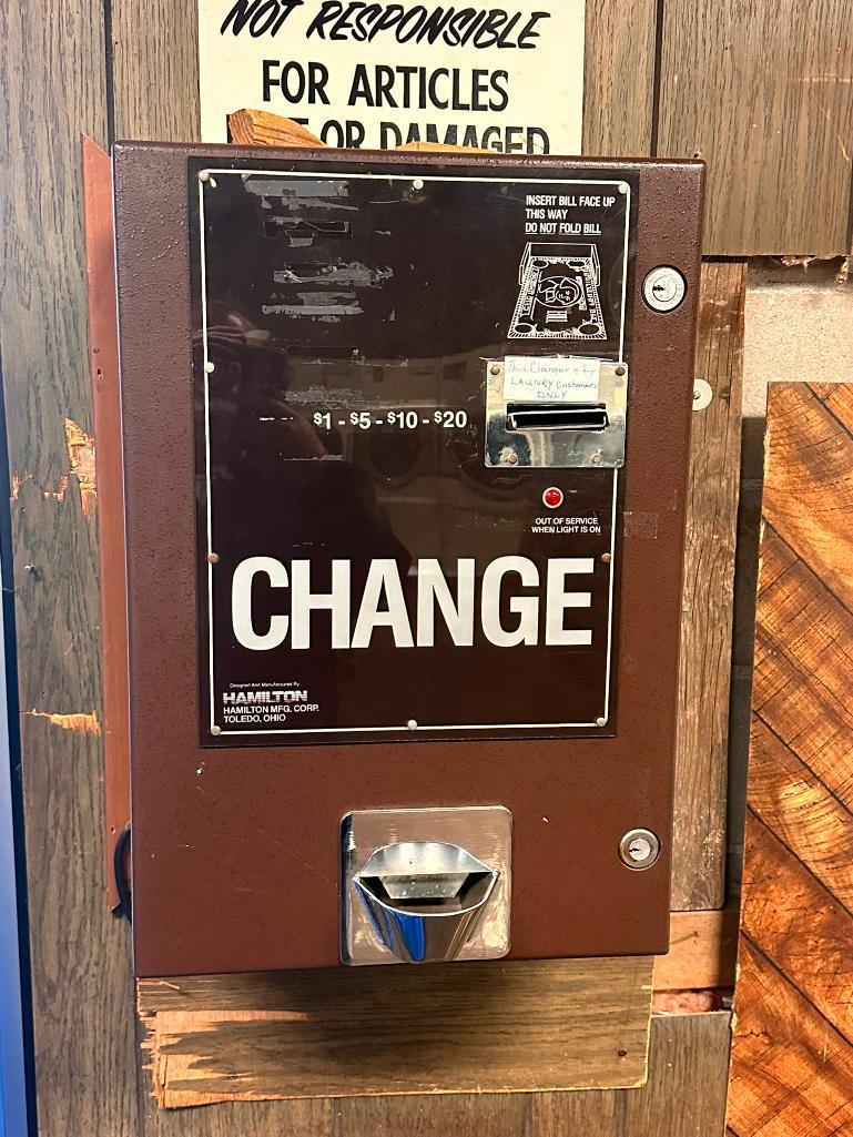 Hamilton Wall Mount Bill to Coin Changer w/ Bill Acceptor