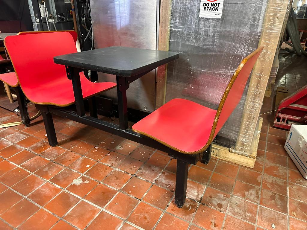 Set of 4 HD Cafeteria Booth & Table Units, Steel Frame, Laminate Seats/Tables