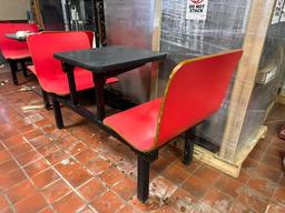 Set of 4 HD Cafeteria Booth & Table Units, Steel Frame, Laminate Seats/Tables