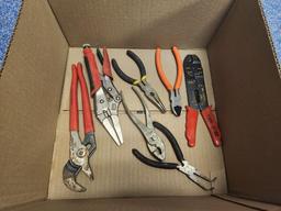 Group of Misc. Pliers, Electrical Wire Stripper Tool, Cutters