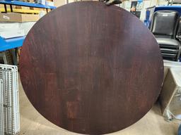 Solid Wood Round Table, Single Pedestal 48in Dia.