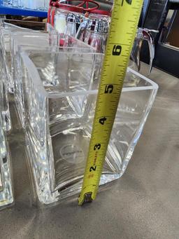Eight Glass Containers - 2 Different Styles, for Candles or Centerpiece
