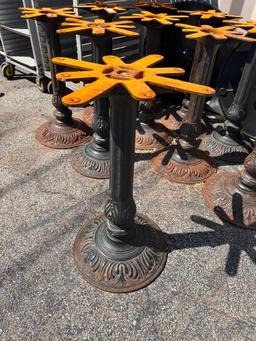 Lot of 10, HD Cast Iron Ornate Designed Table Bases, Single Pedestal, No Table Tops, Sold by the