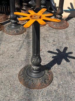 Lot of 10, HD Cast Iron Ornate Designed Table Bases, Single Pedestal, No Table Tops, Sold by the