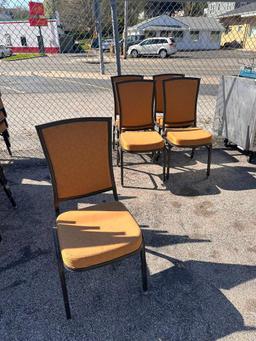 (46) High-Quality Banquet Room Stack Chairs, Metal Frame, Padded Seat/Back, Restaurant Chairs,