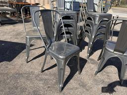 11 Metal Stack Restaurant Chairs, Sold by the Chair x's the Qty, 11x$