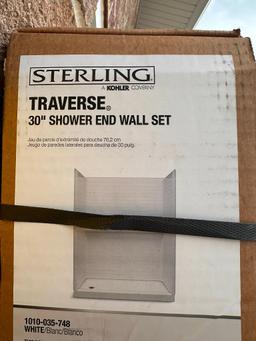 Sterling Traverse 30in Shower End Wall Set, White No. 1010-035-748