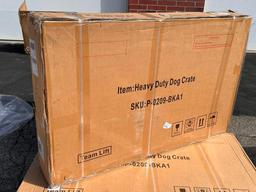 New in Box, HEAVY DUTY DOG CRATE, SKU: P-0209-BKA1 - 47.5in x 36in x 30.7in, Portable