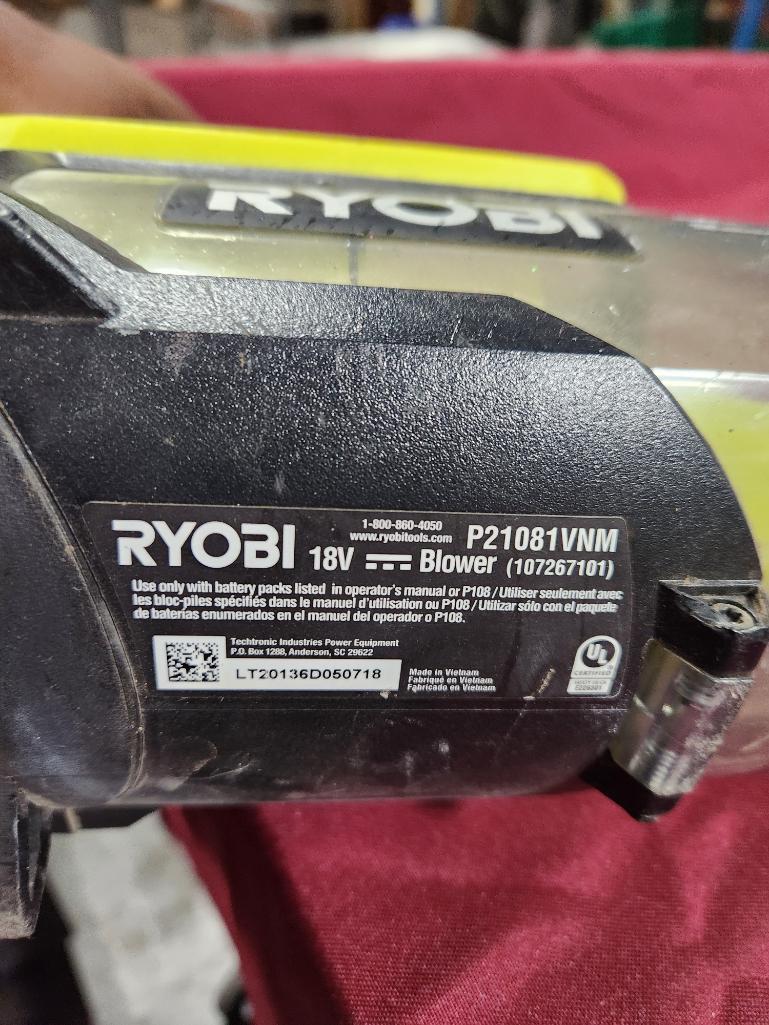 Lot of 2 Ryobi Cordless Misting Fan & Jet Fan Blower, 18v - No Batteries