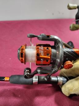 Two Fishing Rod & Reel Combos, Open Face and Bait Caster