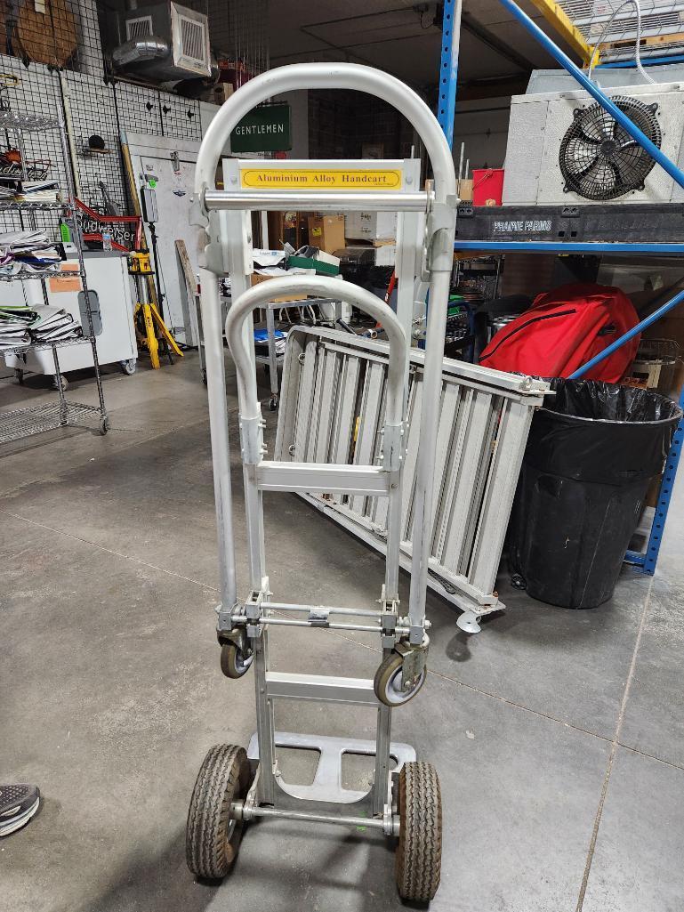 Aluminum Adjustable 2-Wheel Hand Truck / Convertible Flat Cart