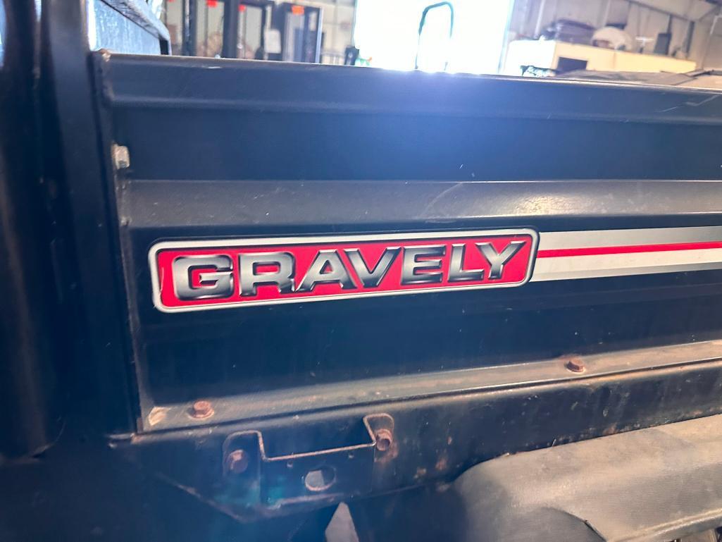 2013 Gravely Treker Side by Side w/ Manual Dump Bed, Snow Blade, 855hrs, Needs Axles, Low Power