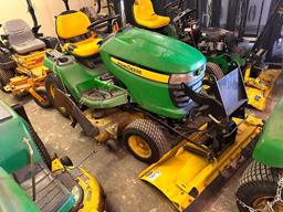 John Deere Riding Lawn Tractor, Likely Model 325, w/ Snow Plow Blade