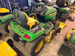 John Deere Riding Lawn Tractor, Likely Model 325, w/ Snow Plow Blade