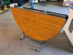 Laminate Top 60in Round Folding Portable Mobile Table, Great Lunch or Card Table, Space Saver