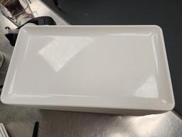 18 Qty. Rectangular Melamine Plates, 12in x 7in, NSF