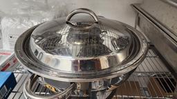4 Qty. Full-Size Round Chafers, Chafing Pan Sets w/ Cover, Insert, Base Pan and Stand