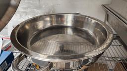 4 Qty. Full-Size Round Chafers, Chafing Pan Sets w/ Cover, Insert, Base Pan and Stand