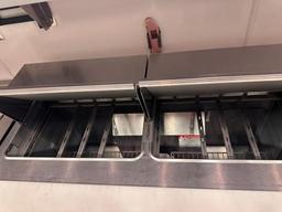 Delfield Welbilt 444SNP-12 2-Door, 2-Hinged Top Refrigerated Sandwich/Salad Prep Table on Mobile