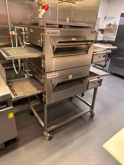 Delfield Welbilt 1116-000-U-K1837 Double Stack Pizza / Sandwich Conveyor Oven on Mobile Base, Nat.