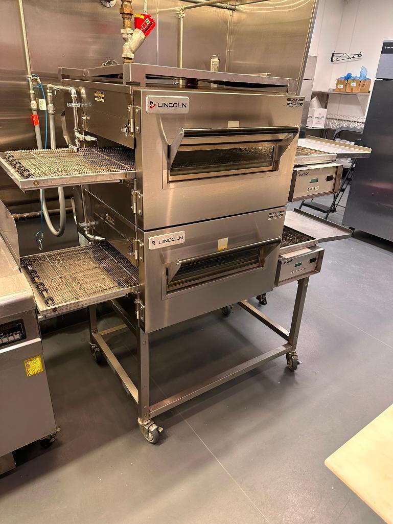 Delfield Welbilt 1116-000-U-K1837 Double Stack Pizza / Sandwich Conveyor Oven on Mobile Base, Nat.