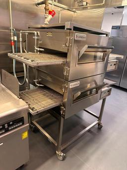 Delfield Welbilt 1116-000-U-K1837 Double Stack Pizza / Sandwich Conveyor Oven on Mobile Base, Nat.