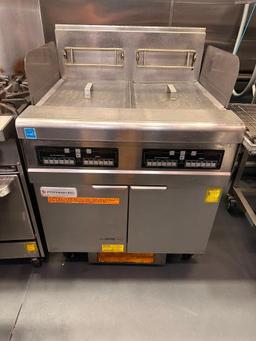 Frymaster Dual 50lb Gas Fryer Unit, FPPH255, 2 Vats, Mobile Base, Natural Gas