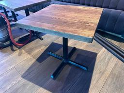 Restaurant Table, Solid Wood Top, Single Pedestal Base, 30in x 24in x 30in H