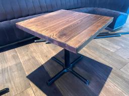 Restaurant Table, Solid Wood Top, Single Pedestal Base, 30in x 24in x 30in H