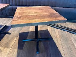 Restaurant Table, Solid Wood Top, Single Pedestal Base, 30in x 24in x 30in H