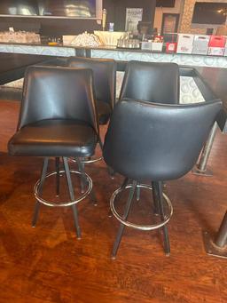 (4) Four Swivel Leather Bar Stools, VG Condition, Sold Per Stool x's Qty