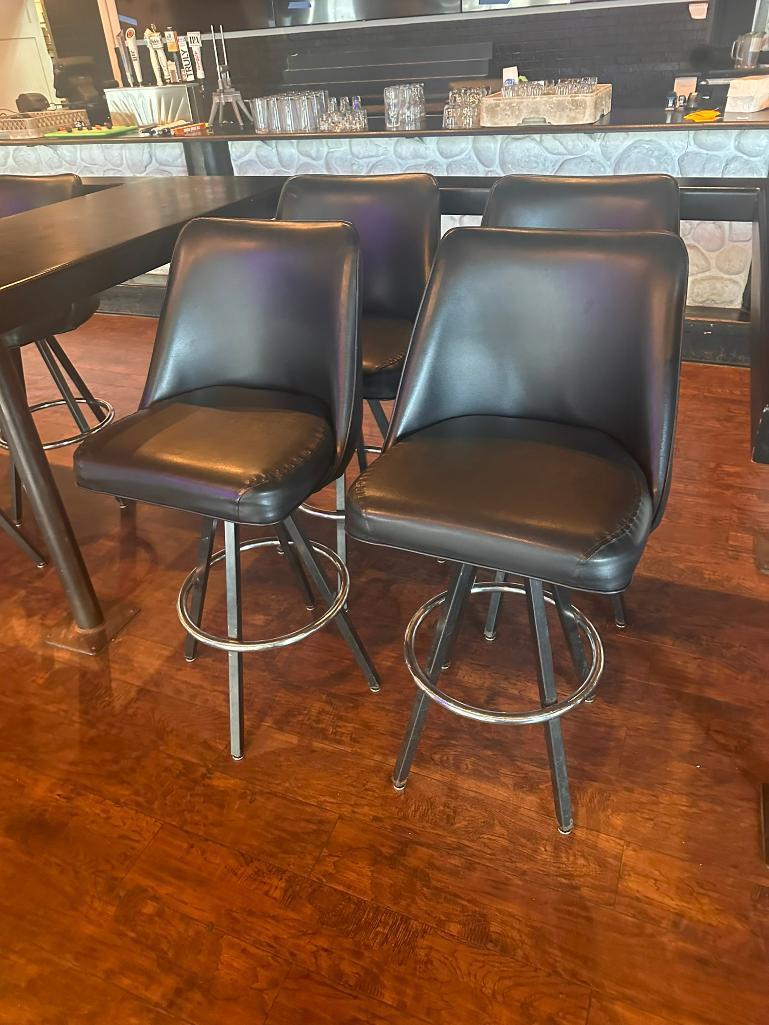 (4) Four Swivel Leather Bar Stools, VG Condition, Sold Per Stool x's Qty