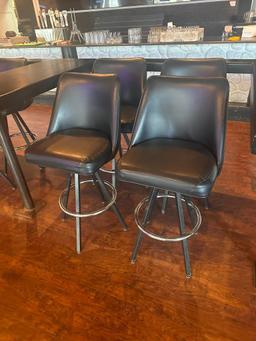 (4) Four Swivel Leather Bar Stools, VG Condition, Sold Per Stool x's Qty