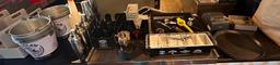 Large Group of Bar Supplies, Beer Buckets, Jack Daniels Fruit Tray, Napkin Holders, Bar Tender