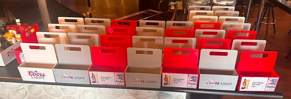 (35) Coors Light and Budweiser Logo Condiment Holders